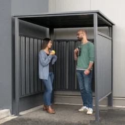 Abri à Vélos En Acier Thermolaqué Gris Anthracite 3,6m² Westmann -Jardin Abri Boutique abri a velos en acier thermolaque gris anthracite 36m westmann 2