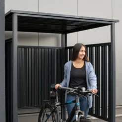 Abri à Vélos En Acier Thermolaqué Gris Anthracite 3,6m² Westmann -Jardin Abri Boutique abri a velos en acier thermolaque gris anthracite 36m westmann 4
