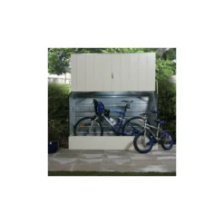 Abri à Vélos En Métal 1750L Crème 1,74m² + Kit D'ancrage TRIMETALS