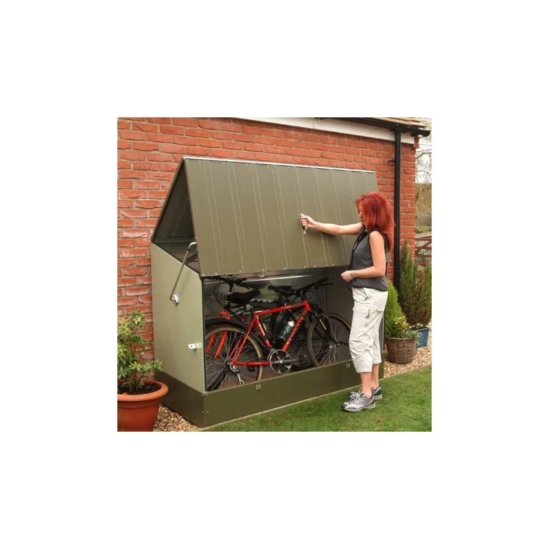 Abri à Vélos En Métal 1750L Vert 1,74m² + Kit D'ancrage TRIMETALS 2 Abri à Vélos En Métal 1750L Vert 1,74m² + Kit D'ancrage TRIMETALS – Image 2