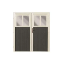Abri Adossé En Bois Vitrifié Gris 4,85m² Wandlitz 3 - Karibu -Jardin Abri Boutique abri adosse en bois vitrifie gris 485m wandlitz 3 karibu 5