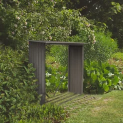 Abri Bûches En Métal 1,37m² Imitation Bois Vieilli