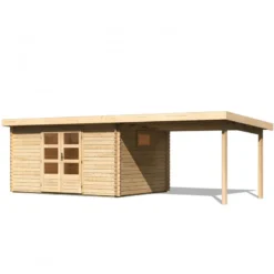 Abri De Jardin 11,49m² En Bois Massif 40mm Trittau 5 Avec Appentis 330cm – Karibu -Jardin Abri Boutique abri de jardin 1149m en bois massif 40mm trittau 5 avec appentis 330cm woodfeeling 2