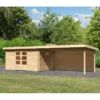 Abri De Jardin 11,49m² En Bois Massif 40mm Trittau 5 Avec Appentis 440cm Et Paroi Arrière – Karibu