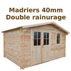 Abri De Jardin 12m² PLUS En Bois 40mm Brut Gardy Shelter