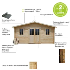 Abri De Jardin 16m² PLUS En Bois 40mm Brut Gardy Shelter -Jardin Abri Boutique abri de jardin 16m plus en bois 40mm brut gardy shelter 5