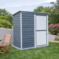 Abri De Jardin 2,35m² Monopente En Acier Galvanisé Anthracite Spacemaker -Jardin Abri Boutique abri de jardin 235m monopente en acier galvanise anthracite spacemaker 5