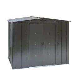 Abri De Jardin 4,58m² Toit Double Pente En Acier Galvanisé Noir Onyx Spacemaker -Jardin Abri Boutique abri de jardin 458m toit double pente en acier galvanise noir onyx spacemaker 5