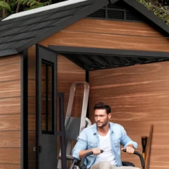 Abri De Jardin 5,12m² En Résine Imitation Bois Newton 757 - KETER -Jardin Abri Boutique abri de jardin 512m en resine imitation bois newton 757 keter 2