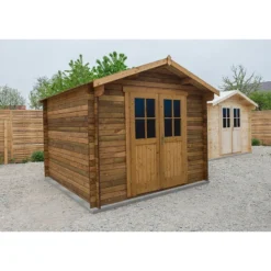Abri De Jardin 9m² PLUS En Bois 40mm Traité Teinté Marron Gardy Shelter -Jardin Abri Boutique abri de jardin 9m plus en bois 40mm traite teinte marron gardy shelter 2
