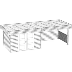 Abri De Jardin Arhus 7,65m² En Bois Traité Autoclave 28mm Avec Terrasse Couverte - SOLID -Jardin Abri Boutique abri de jardin arhus 1988m en bois traite autoclave 28mm avec terrasse couverte solid 3