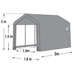 Abri De Jardin Démontable 5,4m² En Acier Et Polyéthylène Gris – Shelter Logic -Jardin Abri Boutique abri de jardin demontable 54m en acier et polyethylene gris shelter logic 3