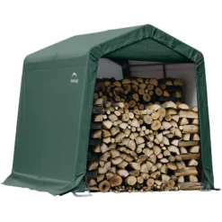 Abri De Jardin Démontable 5,76m² En Acier Et Polyéthylène Vert – Shelter Logic -Jardin Abri Boutique abri de jardin demontable 576m en acier et polyethylene vert shelter logic 2