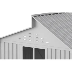 Abri De Jardin En Aluminium Gris Avec Puits De Lumière 5,33m² + Kit Fondation - DURAMAX -Jardin Abri Boutique abri de jardin en aluminium gris avec puits de lumiere 533m kit fondation duramax 4