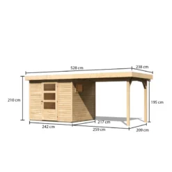 Abri De Jardin En Bois 5,25m² Avec Appentis De 2,80 M Freiburg 3 - Karibu -Jardin Abri Boutique abri de jardin en bois 525m avec appentis de 280 m freiburg 3 karibu 2