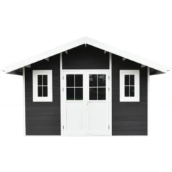 Abri De Jardin En Bois Composite 28mm Anthracite 10,71m² PREMIUM - Woodlife Garden -Jardin Abri Boutique abri de jardin en bois composite 28mm anthracite 1071m premium woodlife garden 2