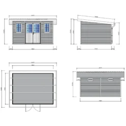 Abri De Jardin En Bois Composite 28mm Anthracite 12m² PREMIUM Toit Monopente - Woodlife Garden -Jardin Abri Boutique abri de jardin en bois composite 28mm anthracite 12m premium toit monopente woodlife garden 5