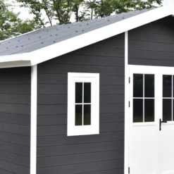 Abri De Jardin En Bois Composite 28mm Anthracite 14,75m² PREMIUM - Woodlife Garden -Jardin Abri Boutique abri de jardin en bois composite 28mm anthracite 1475m premium woodlife garden 2