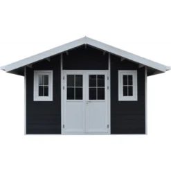 Abri De Jardin En Bois Composite 28mm Anthracite 14,75m² PREMIUM - Woodlife Garden -Jardin Abri Boutique abri de jardin en bois composite 28mm anthracite 1475m premium woodlife garden 4