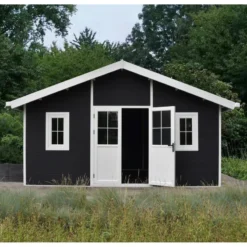 Abri De Jardin En Bois Composite 28mm Anthracite 19,22m² PREMIUM - Woodlife Garden -Jardin Abri Boutique abri de jardin en bois composite 28mm anthracite 1922m premium woodlife garden 2