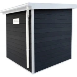 Abri De Jardin En Bois Composite 28mm Anthracite 4,41m² PREMIUM Toit Plat - Woodlife Garden -Jardin Abri Boutique abri de jardin en bois composite 28mm anthracite 441m premium toit plat woodlife garden 2