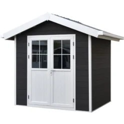 Abri De Jardin En Bois Composite 28mm Anthracite 4,77m² PREMIUM - Woodlife Garden
