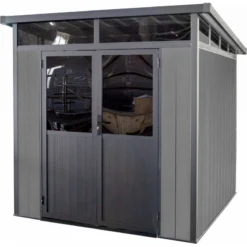 Abri De Jardin En Bois Composite 28mm Anthracite 5,28m² WINSTON Skylight - Woodlife Garden -Jardin Abri Boutique abri de jardin en bois composite 28mm anthracite 528m winston skylight woodlife garden 5