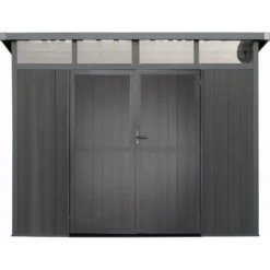 Abri De Jardin En Bois Composite 28mm Anthracite 6,69m² GORDON Skylight - Woodlife Garden