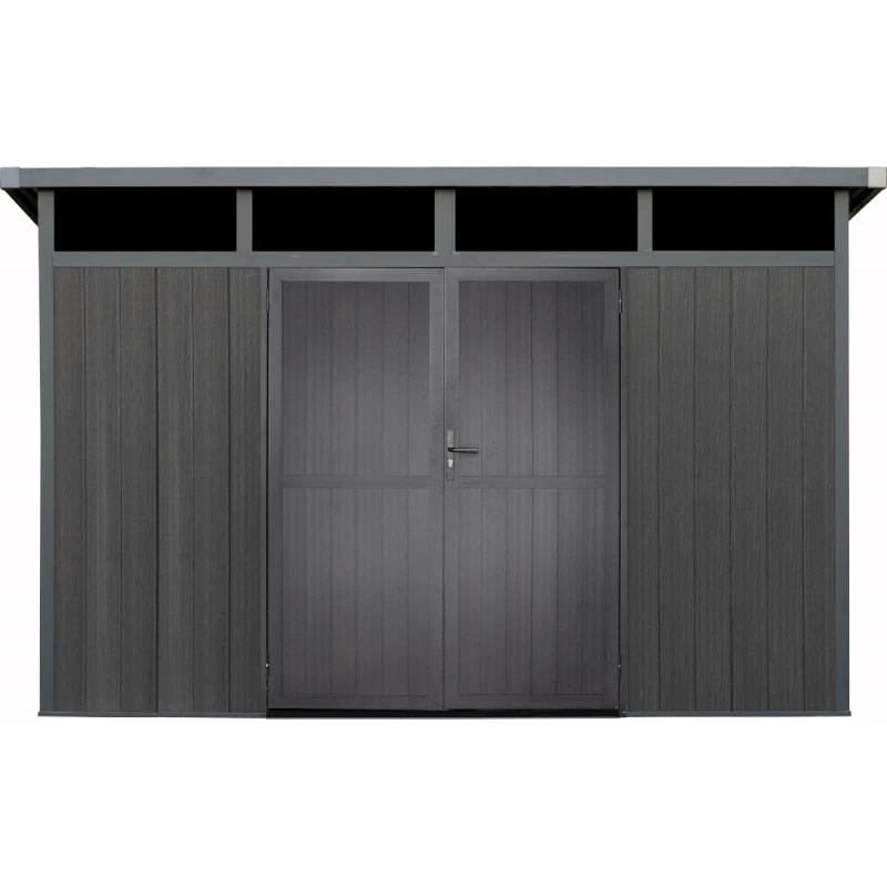 Abri De Jardin En Bois Composite 28mm Anthracite 8,09m² GORDON Skylight - Woodlife Garden 1 Abri De Jardin En Bois Composite 28mm Anthracite 8,09m² GORDON Skylight - Woodlife Garden