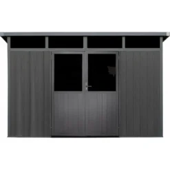 Abri De Jardin En Bois Composite 28mm Anthracite 8,09m² WINSTON Skylight - Woodlife Garden