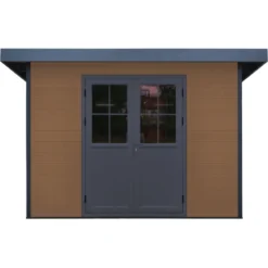 Abri De Jardin En Bois Composite 28mm Aspect Bois 4,41m² PREMIUM Toit Plat - Woodlife Garden -Jardin Abri Boutique abri de jardin en bois composite 28mm aspect bois 441m premium toit plat woodlife garden 2