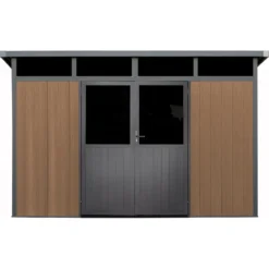 Abri De Jardin En Bois Composite 28mm Aspect Bois 8,09m² WINSTON Skylight - Woodlife Garden