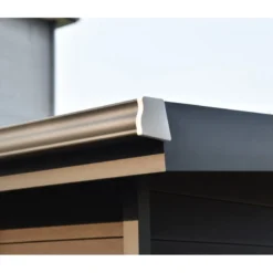 Abri De Jardin En Bois Composite 28mm Aspect Bois Vieilli 9m² PREMIUM Toit Plat - Woodlife Garden -Jardin Abri Boutique abri de jardin en bois composite 28mm aspect bois vieilli 9m premium toit plat woodlife garden 4