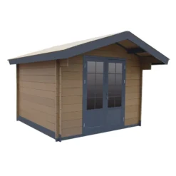 Abri De Jardin En Bois Composite 28mm Bois Vieilli 14,44m² Double Porte Alu Et Double Vitrage - WoodLife Garden -Jardin Abri Boutique abri de jardin en bois composite 28mm bois vieilli 1444m double porte alu et double vitrage woodlife 2