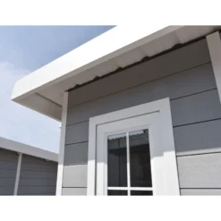 Abri De Jardin En Bois Composite 28mm Gris Clair 12m² PREMIUM Toit Plat - Woodlife Garden -Jardin Abri Boutique abri de jardin en bois composite 28mm gris clair 12m premium toit plat woodlife garden 4