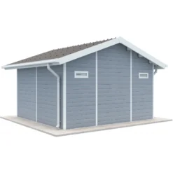 Abri De Jardin En Bois Composite 28mm Gris Clair 14,75m² PREMIUM - Woodlife Garden -Jardin Abri Boutique abri de jardin en bois composite 28mm gris clair 15m premium woodlife garden 3