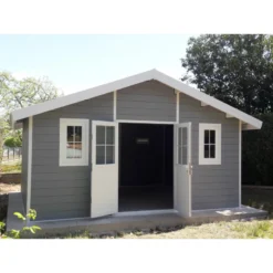 Abri De Jardin En Bois Composite 28mm Gris Clair 19,22m² PREMIUM - Woodlife Garden