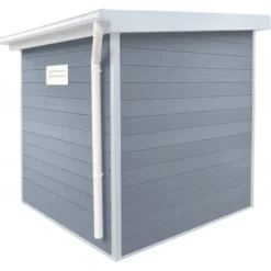 Abri De Jardin En Bois Composite 28mm Gris Clair 4,41m² PREMIUM Toit Plat - Woodlife Garden -Jardin Abri Boutique abri de jardin en bois composite 28mm gris clair 441m premium toit plat woodlife garden 2