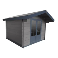 Abri De Jardin En Bois Composite 28mm Gris Foncé 9m² Double Porte Alu Et Double Vitrage - Woodlife Garden -Jardin Abri Boutique abri de jardin en bois composite 28mm gris fonce 9m double porte alu et double vitrage woodlife 2