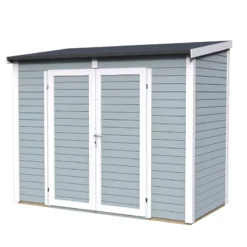 Abri De Jardin En Bois Gris Clair 3,49m² Skur 2 + Plancher – Baltic -Jardin Abri Boutique abri de jardin en bois gris clair 349m skur 2 plancher baltic 1