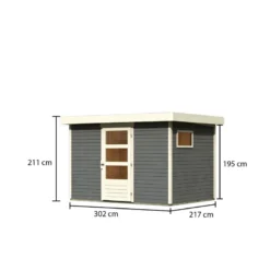 Abri De Jardin En Bois Gris Terre 6,55m² Freiburg 4 - Karibu -Jardin Abri Boutique abri de jardin en bois gris terre 655m freiburg 4 karibu 2