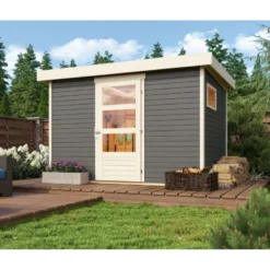 Abri De Jardin En Bois Gris Terre 6,55m² Freiburg 4 - Karibu