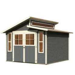 Abri De Jardin En Bois Gris Terre 9,24m² Avec Toit En Gradins - Grauburg 7 - Karibu -Jardin Abri Boutique abri de jardin en bois gris terre 924m avec toit en gradins grauburg 7 karibu 4