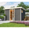 Abri De Jardin En Bois Gris Terre 9,24m² Freiburg 6 - Karibu