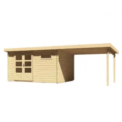 Abri De Jardin En Bois Massif 11,49m² Bastrup 8 Avec Appentis 300cm – Karibu -Jardin Abri Boutique abri de jardin en bois massif 1149m bastrup 8 avec appentis 300cm woodfeeling 3