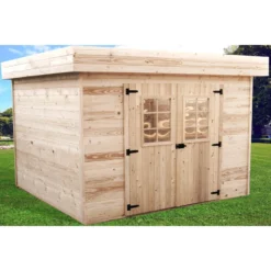 Abri De Jardin En Bois Massif 14,75m² Monopente – Madriers 28mm – Toiture En Bac Acier – Habrita -Jardin Abri Boutique abri de jardin en bois massif 1475m monopente madriers 28mm toiture en bac acier habrita 1