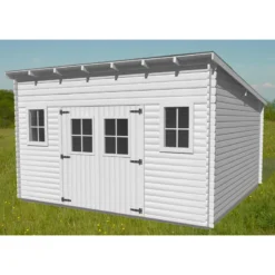 Abri De Jardin En Bois Massif 17,33m² Monopente – Madriers 28mm – Habrita -Jardin Abri Boutique abri de jardin en bois massif 1733m monopente madriers 28mm habrita 2