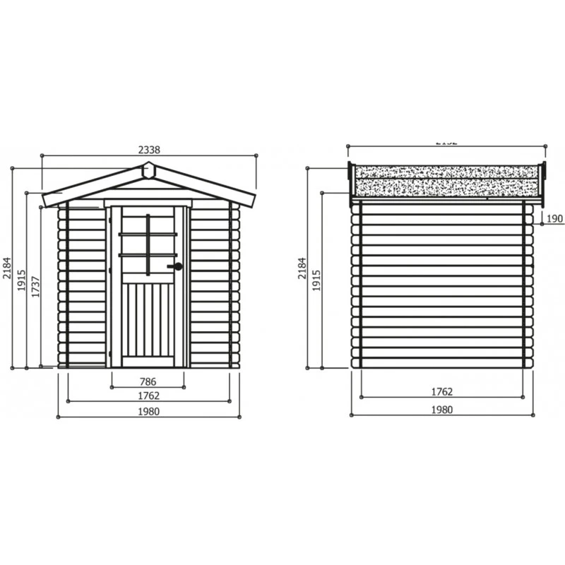 Abri De Jardin En Bois Massif 19mm Essen Porte Simple 3,92m² SOLID 2 Abri De Jardin En Bois Massif 19mm Essen Porte Simple 3,92m² SOLID – Image 2