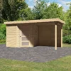 Abri De Jardin En Bois Massif 4,62m² Schwandorf 3 Avec Appentis 240cm Et Paroi Arrière – Karibu
