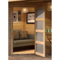 Abri De Jardin En Bois Massif 4,62m² Schwandorf 3 Avec Appentis 240cm Et Paroi Arrière – Karibu -Jardin Abri Boutique abri de jardin en bois massif 462m schwandorf 3 avec appentis 240cm et paroi arriere woodfeeling 4